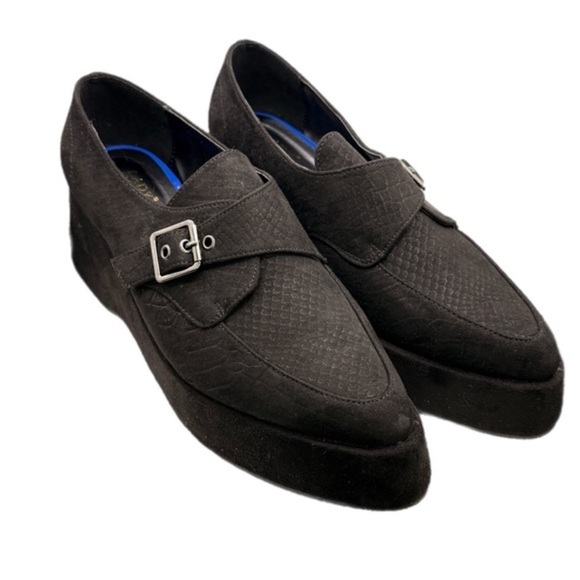 Dolls Kill Shoes - Dolls Kill | Black Library Luxe Platform Shoes with Silver Buckle NIB